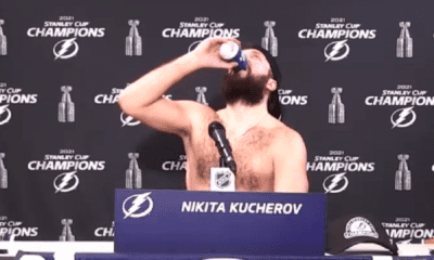 Nikita Kucherov drinking