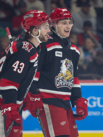Marco Kasper, Carter Mazur, Griffins, Detroit Red wings